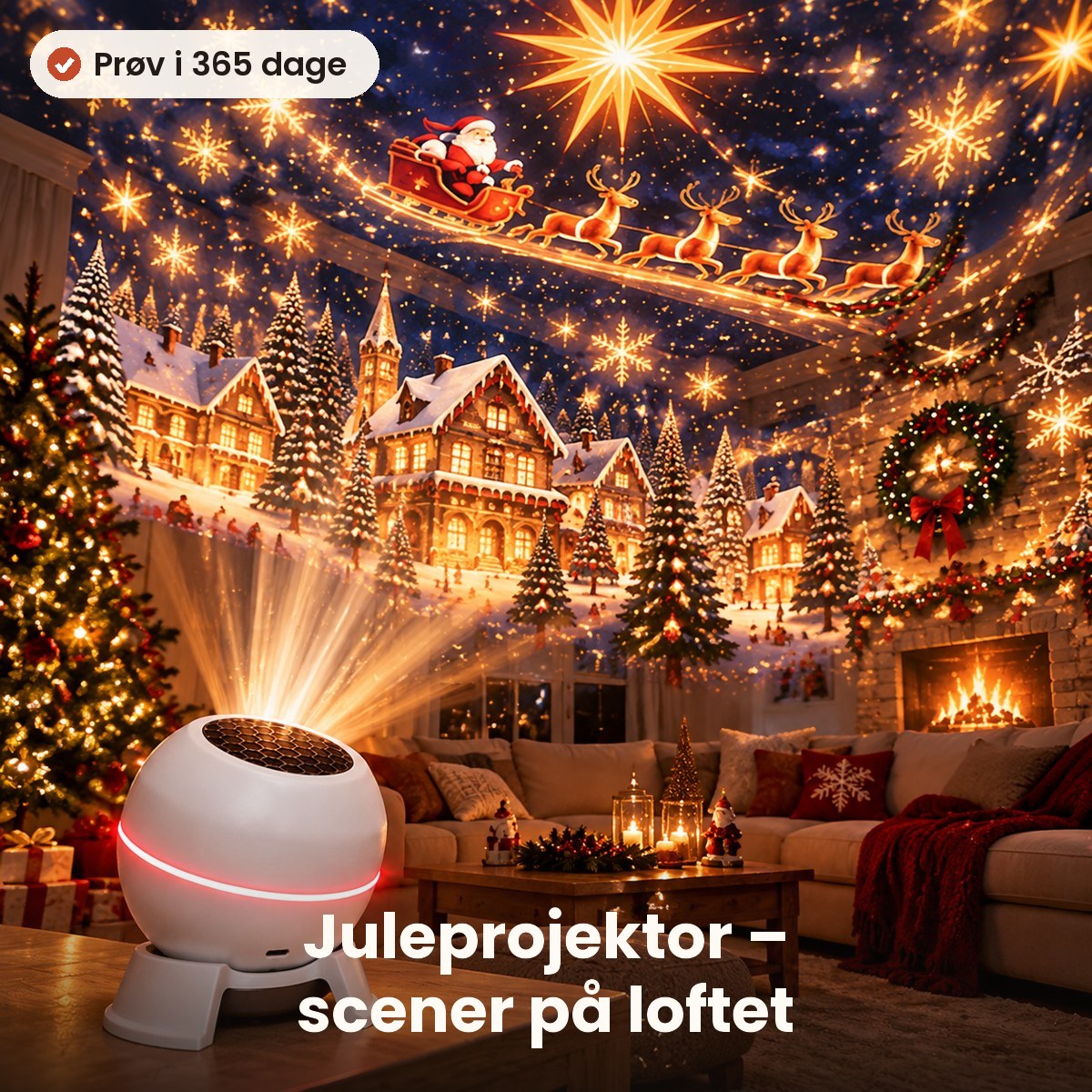 Juleprojektor til loft og vægge