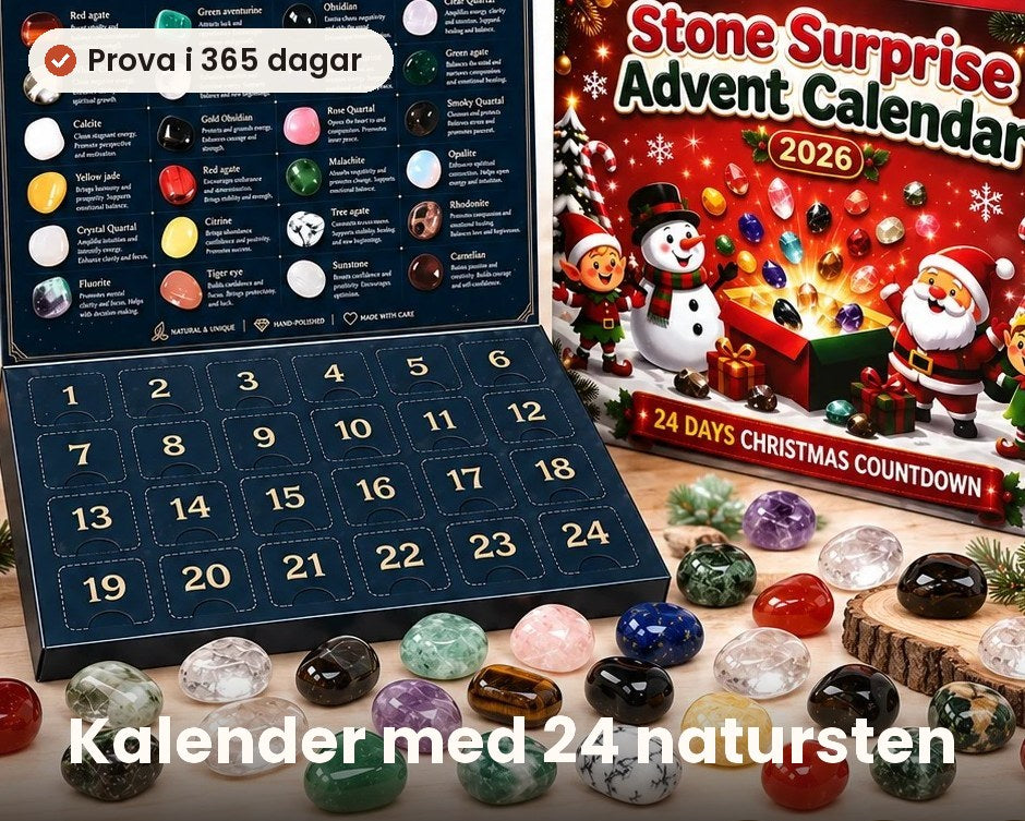 Adventskalender med 24 kristaller och stenar