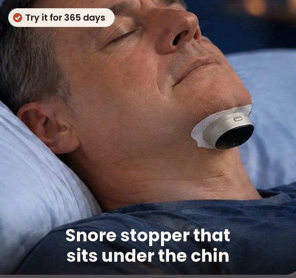 Anti-snoring device that sits under the chin