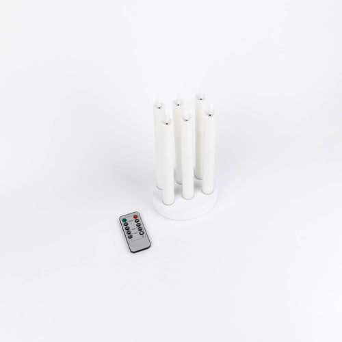 Uppladdningsbara vaxljus 6-pack med fladdrande 3D-flamma