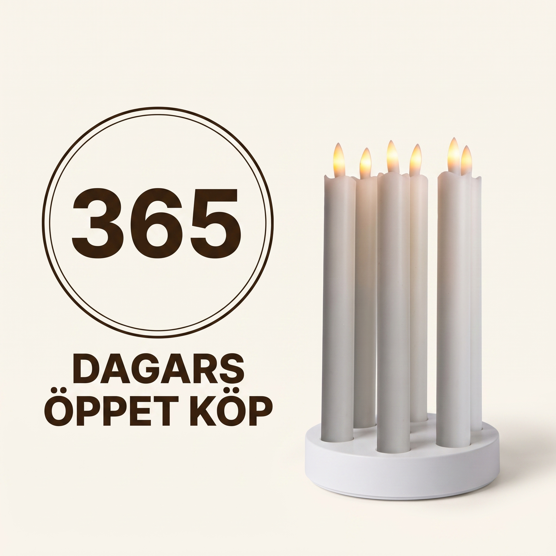 365 dagars öppet köp på uppladdningsbara vaxljus