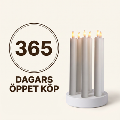 365 dagars öppet köp på uppladdningsbara vaxljus
