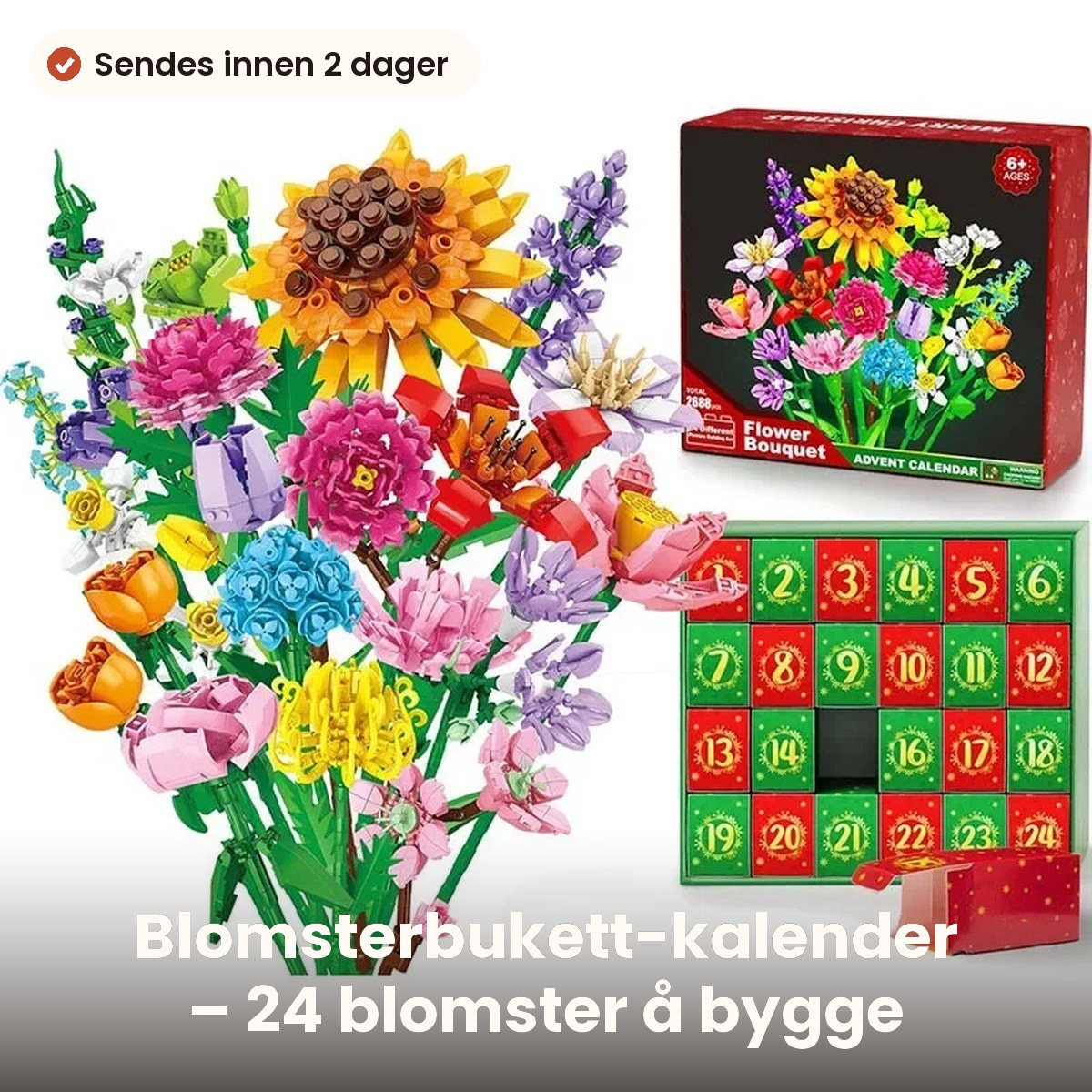Blomsterbukett-kalender – 24 blomster å bygge