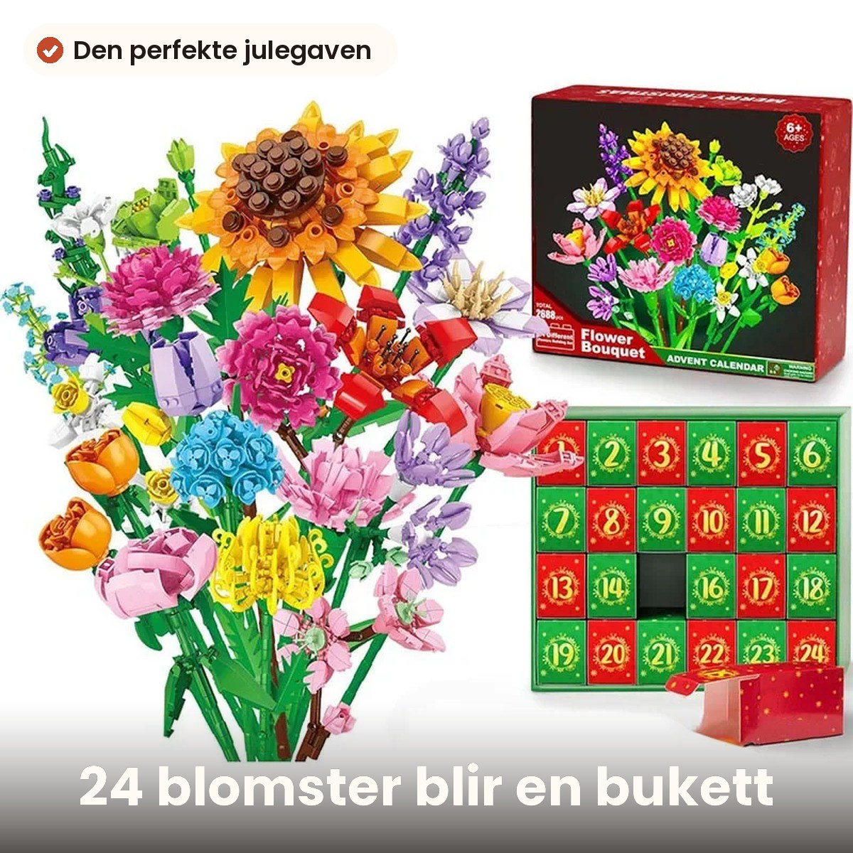 En bukett hun har bygget selv