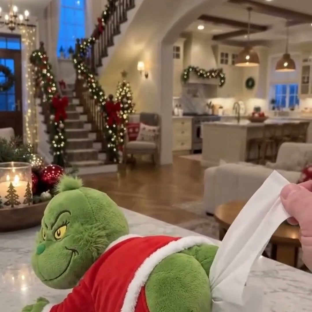 Grinch-papirholder med papir i rumpa