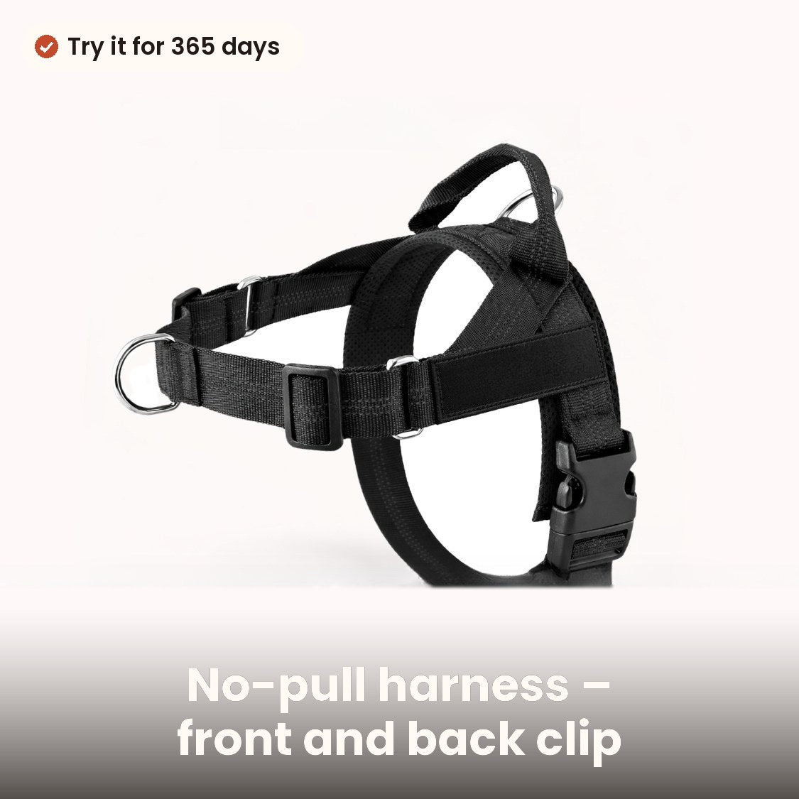 No-pull dog harness with front clip