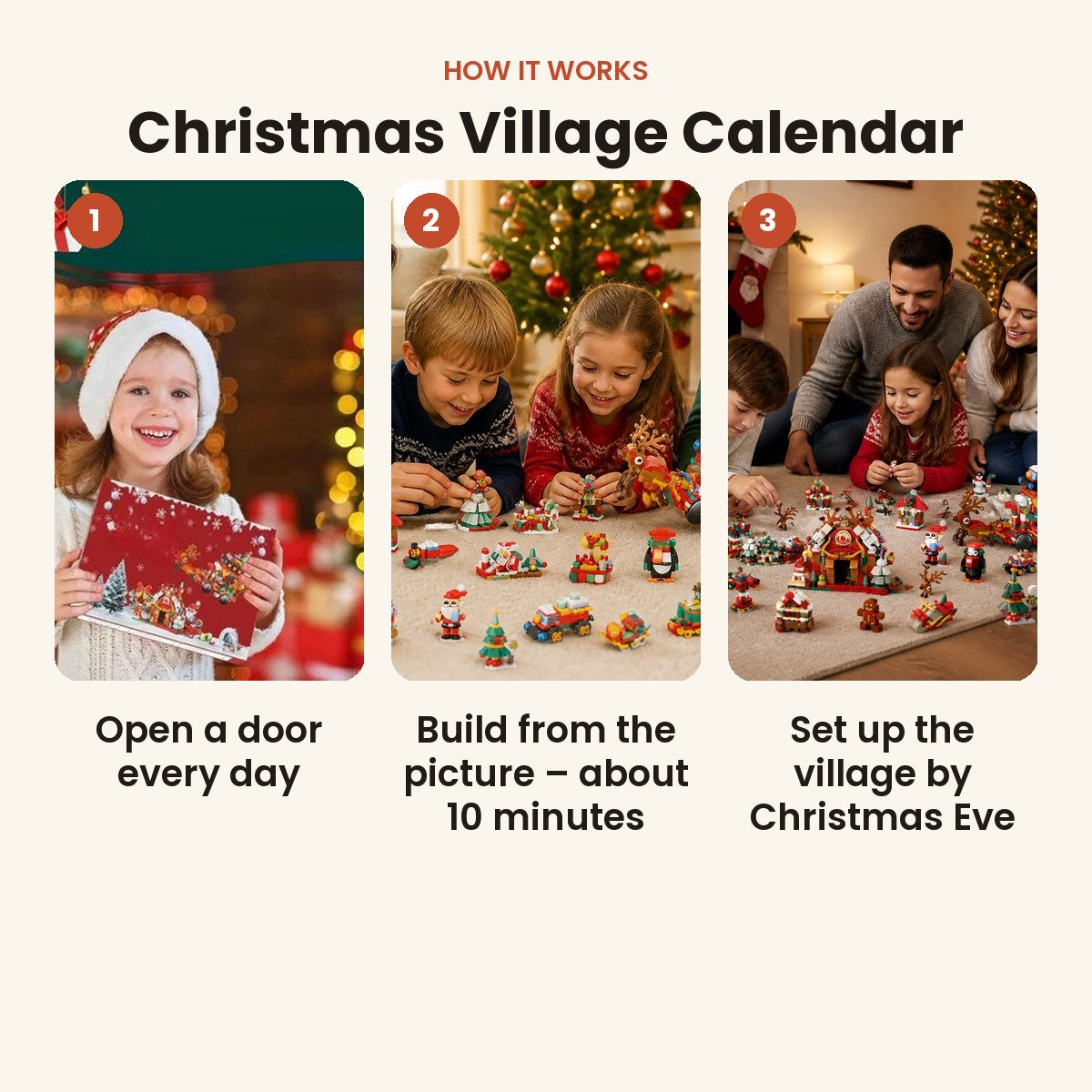 Christmas miniature building calendar and festive brick creations