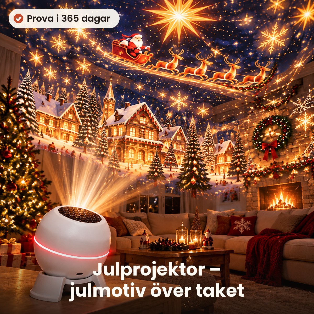 Julprojektor för tak och väggar