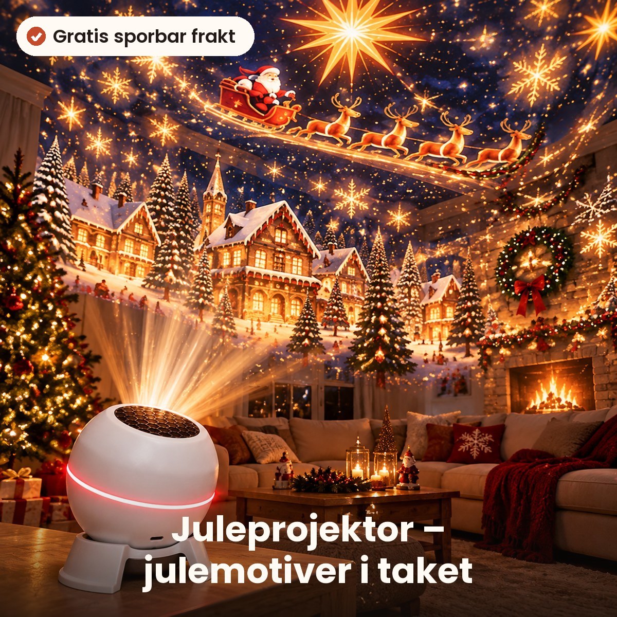 Juleprojektor for tak og vegger