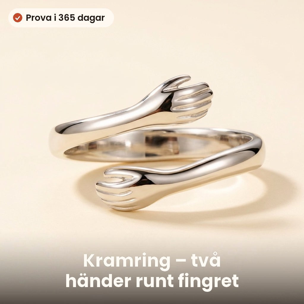 Ring med två händer som kramar