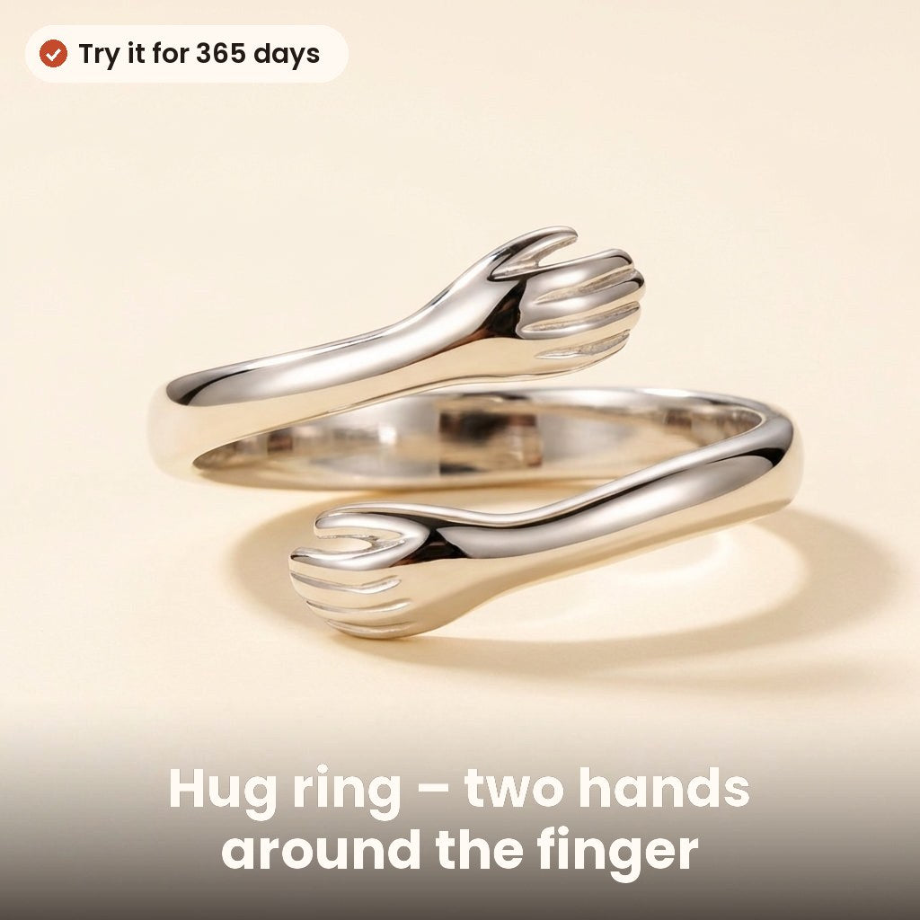 Hug ring with two hands