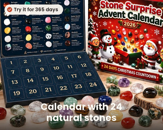 Advent calendar with 24 crystals and gemstones