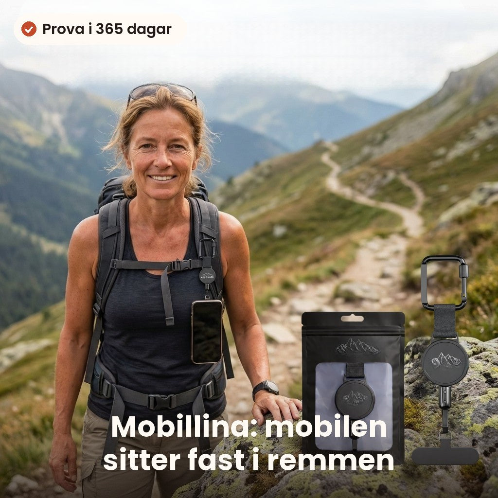 Mobillina med utdragbar stålvajer