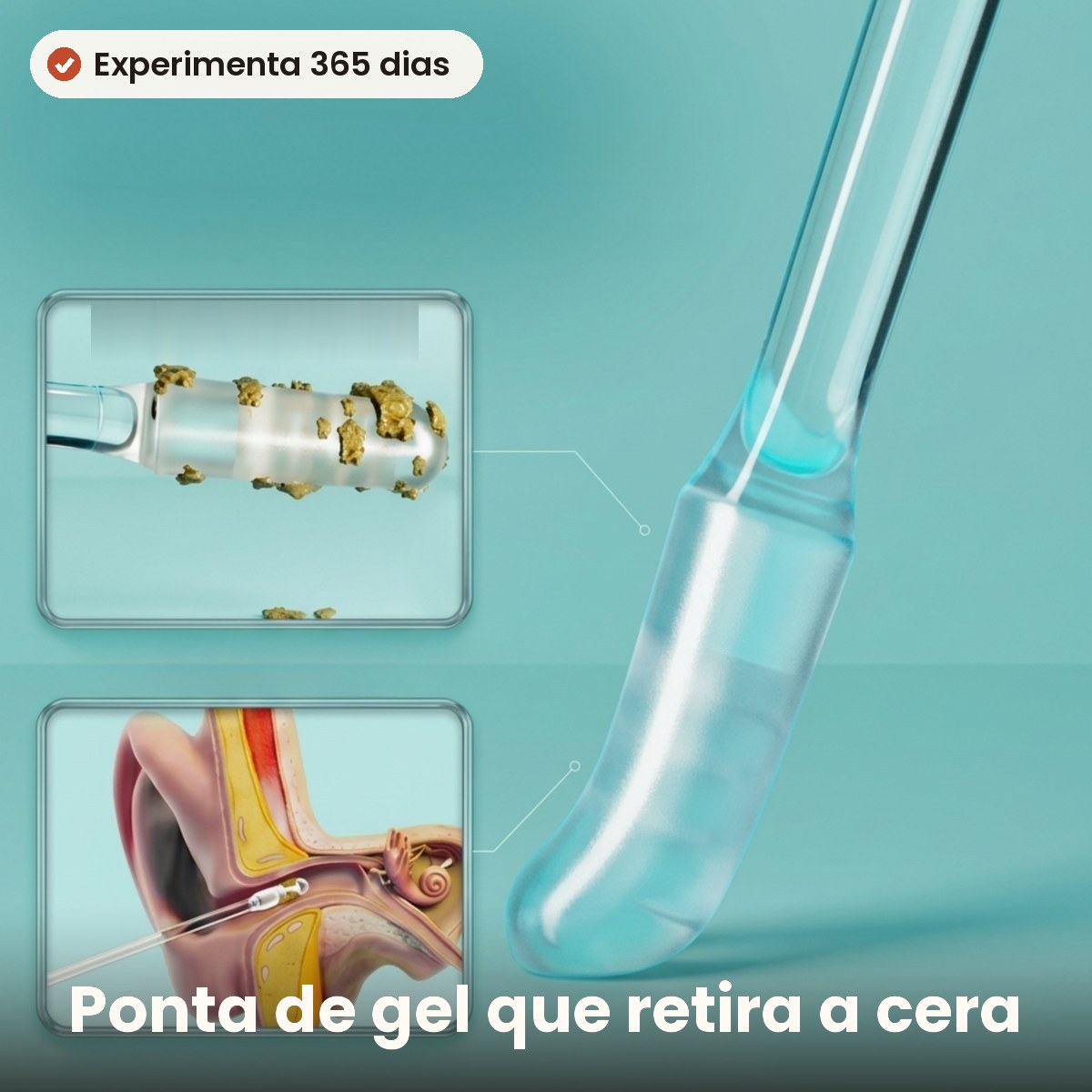 Cotonetes de gel aderente para os ouvidos
