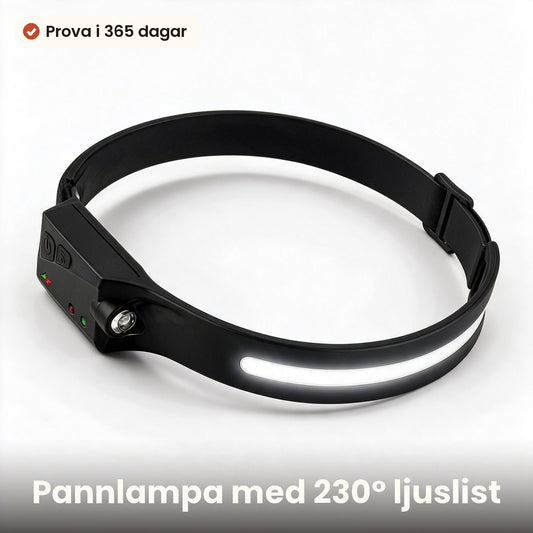 Pannlampa med 230° ljuslist