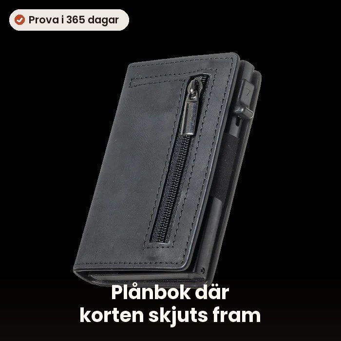 Plånbok med utskjutande kort