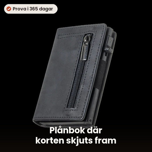 Plånbok med utskjutande kort