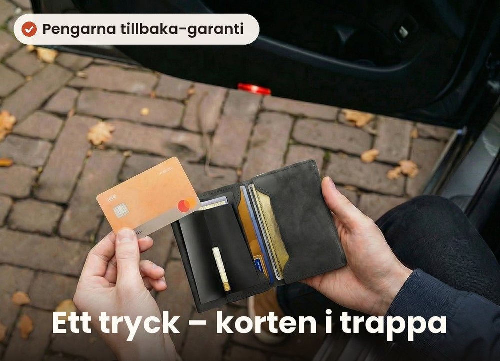 Ett tryck – korten skjuts fram
