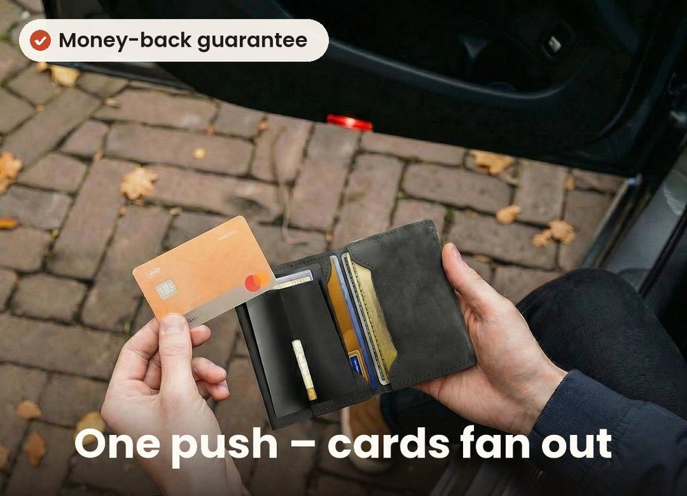 One push – the cards slide out
