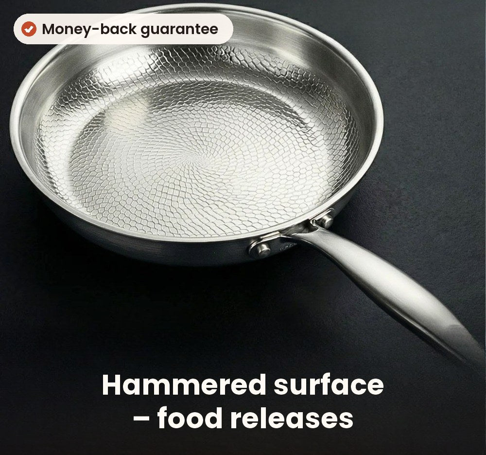 The hammered surface does the work