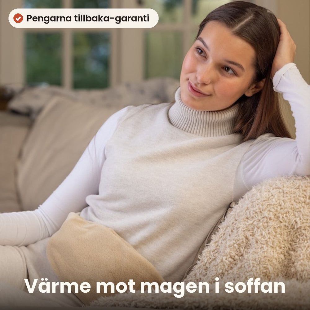 En vanlig värmeflaska glider undan