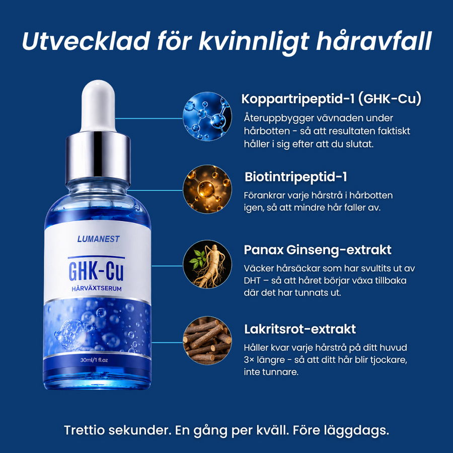 Utvecklad för kvinnligt håravfall — aktiva ingredienser